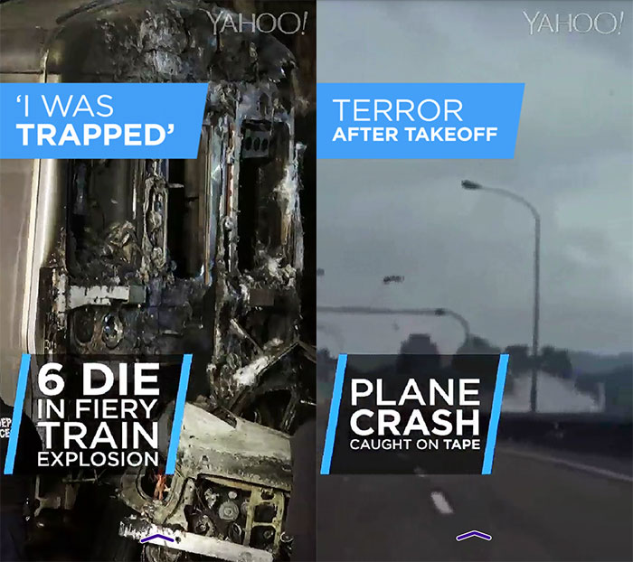Noticias Yahoo en formato de 10 segundos para Snapchat